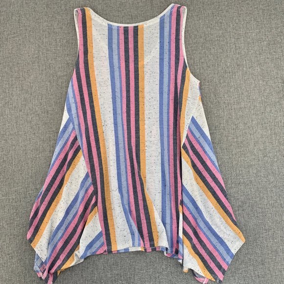 a.n.a. A Approach Striped Top Medium Shark Bite Scoop Neck Sleeveless Soft Flowy - Picture 11 of 13